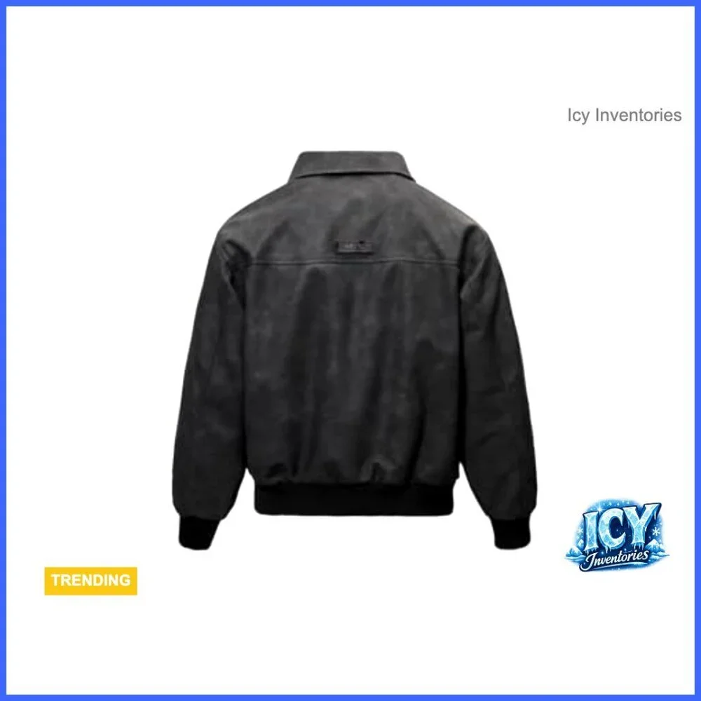 Men's Faux Leather Zip Up Bomber Jacket Vintage Biker Streetwear